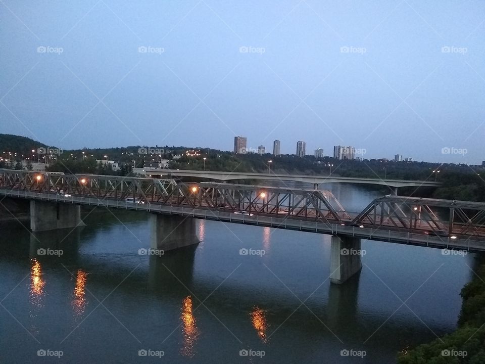 Edmonton bridges at night