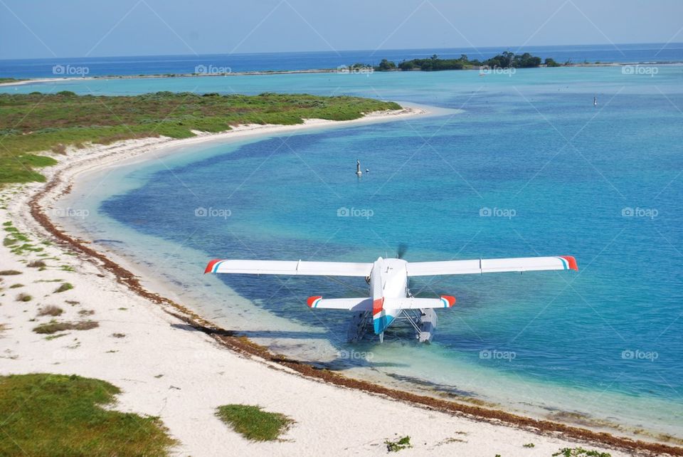 Sea plane water beach