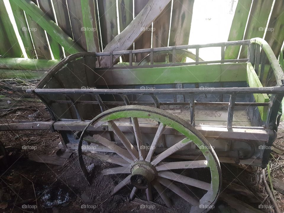 Cart, Wagon, No Person, Wheel, Wood