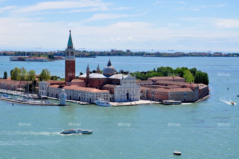 Beautiful roof top view of Venice city 