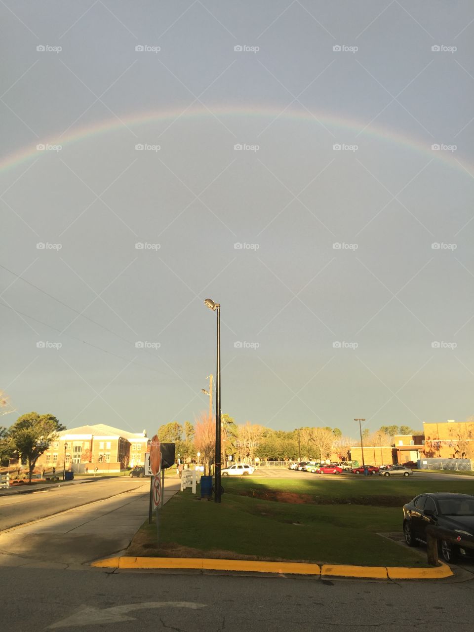 Rainbow over a Savannah College Campus