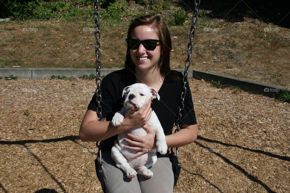 Park day with a new puppy.