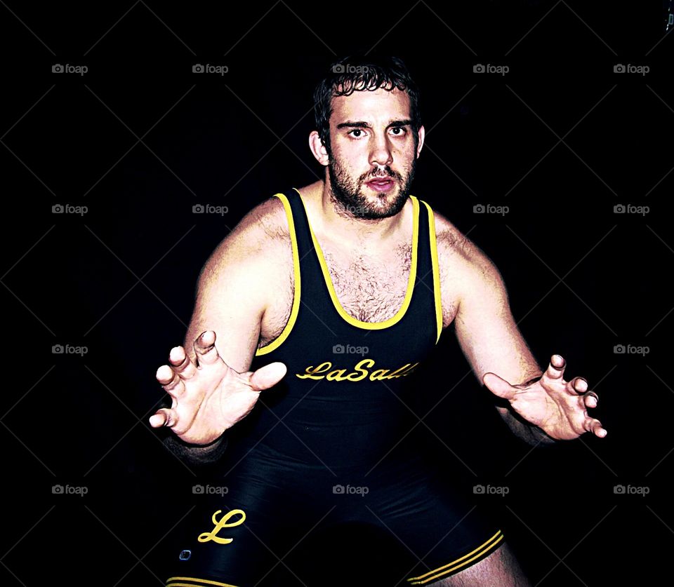 Backdrop fun in a custom wrestling singlet