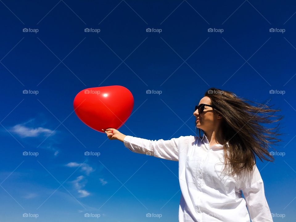 Balloon, Sky, Fun, Woman, Nature