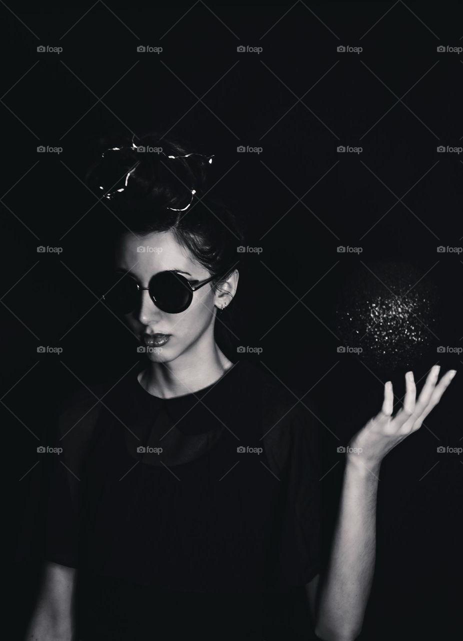 Black and white fashion studio shot in NYC 