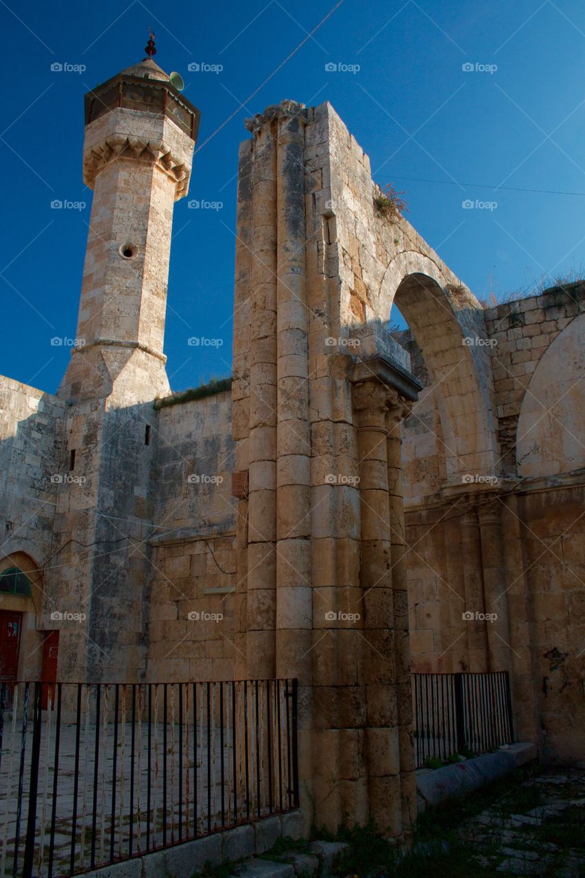 an open air mosque built over the ruins of a crusader-era church in Sabastiya, Palestinian territories