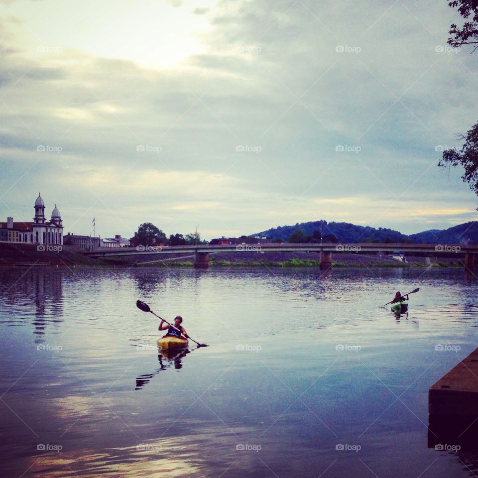 Kayaking. Kayaking on the Susquehanna River