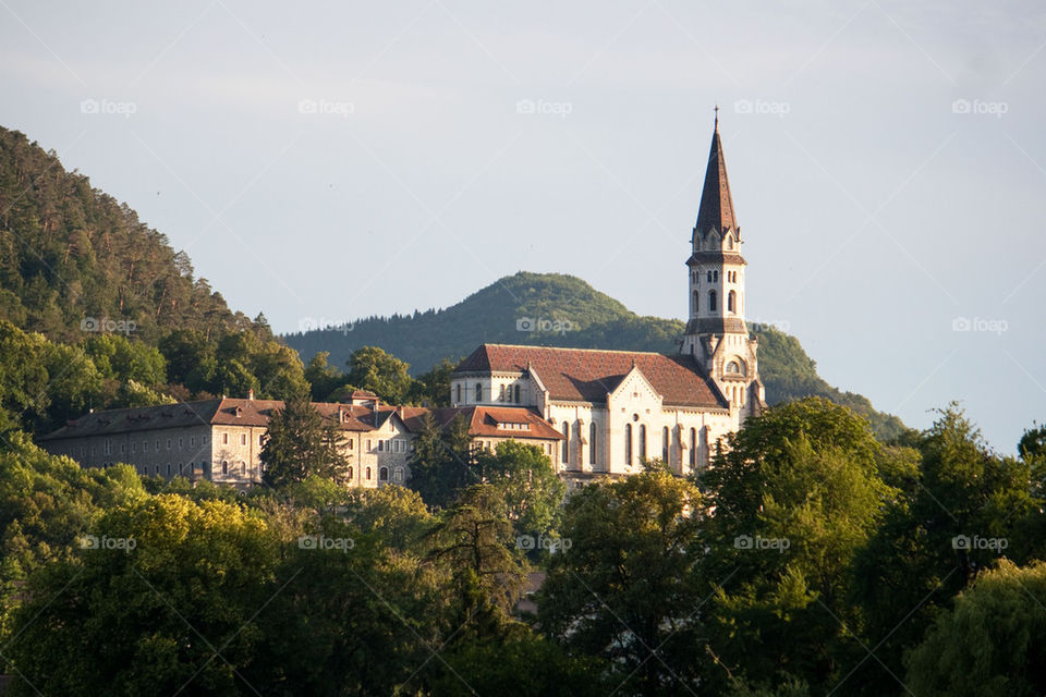 High angle view of monastery