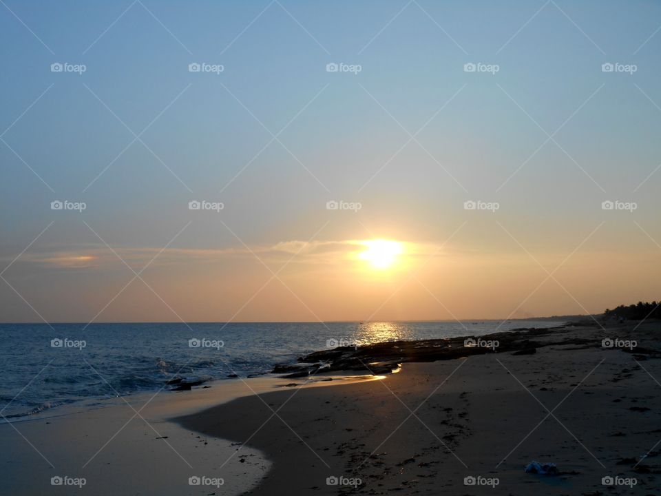 Seashore and sun set