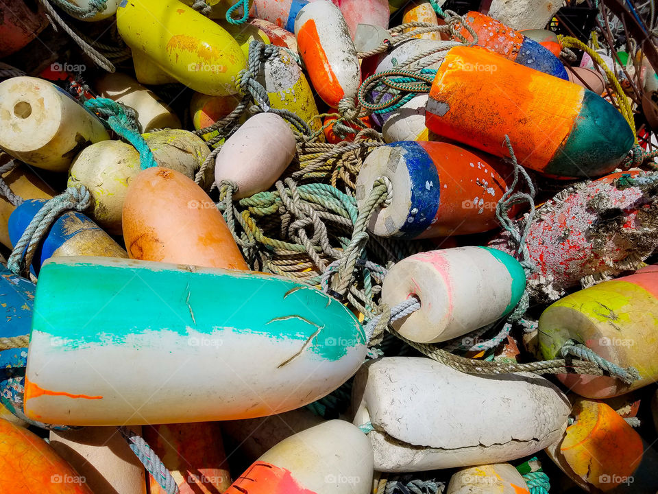 Relic buoys in a nautical junkyard