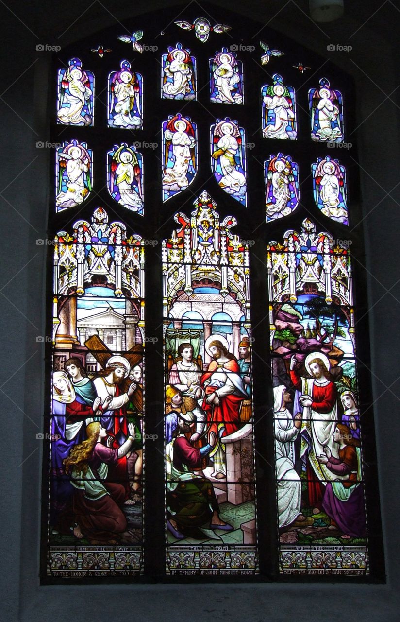 Church window staines glass art