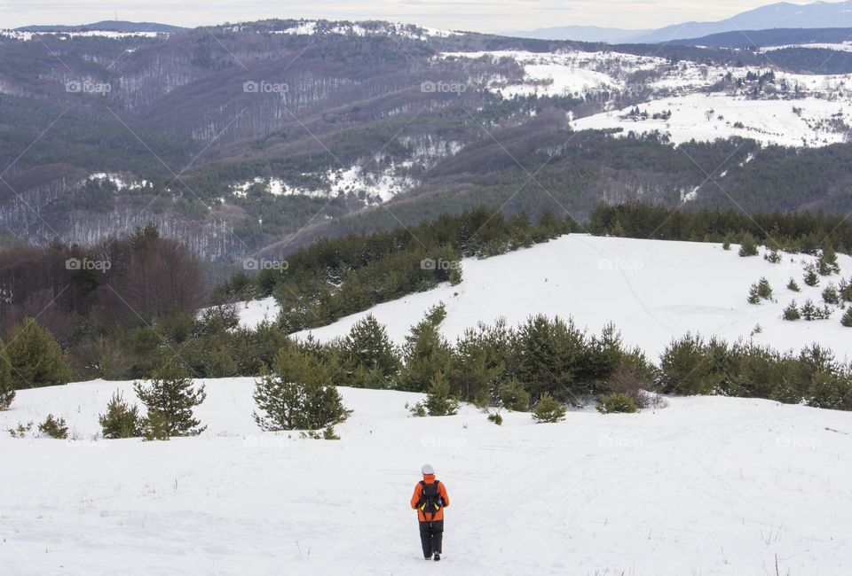 In the winter mountain