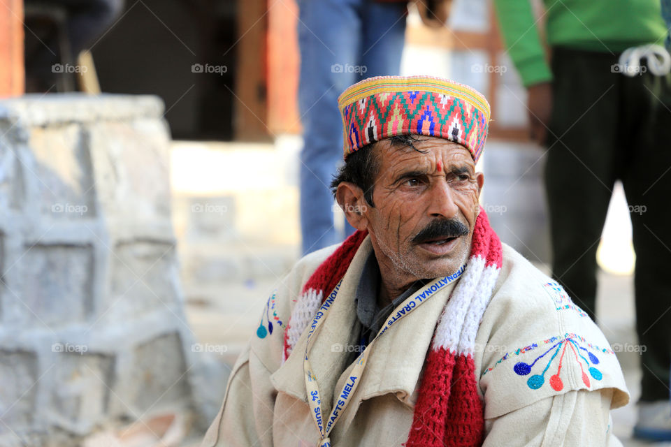 A traditional man from HIMACHAL Pradesh in India