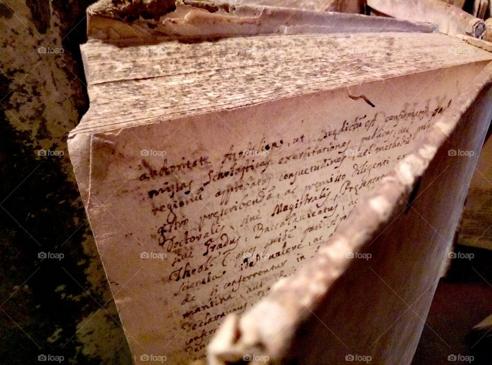 Half-open manuscript dating back to 17th century