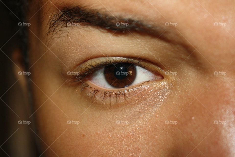 Brown eye close up 