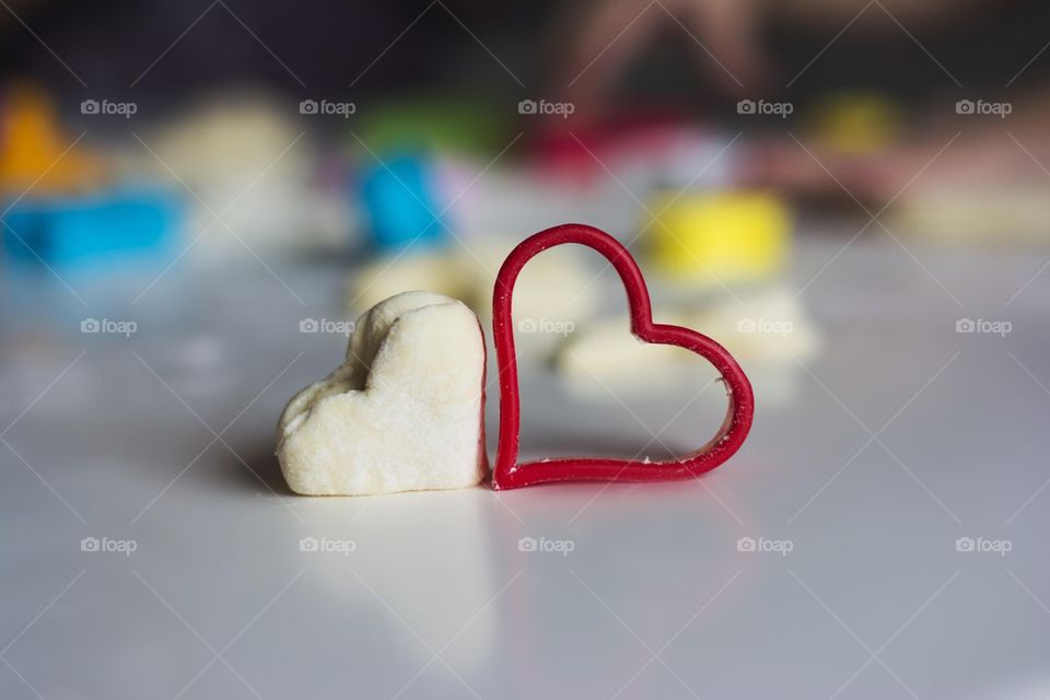 baking heart shaped cookies