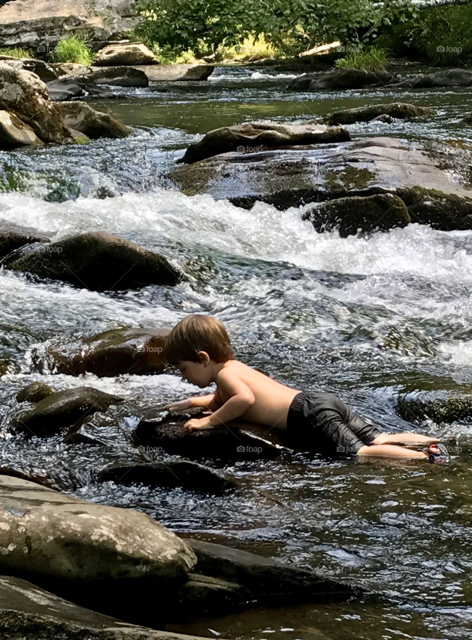 Exploring the river in Tellico Plains, TN