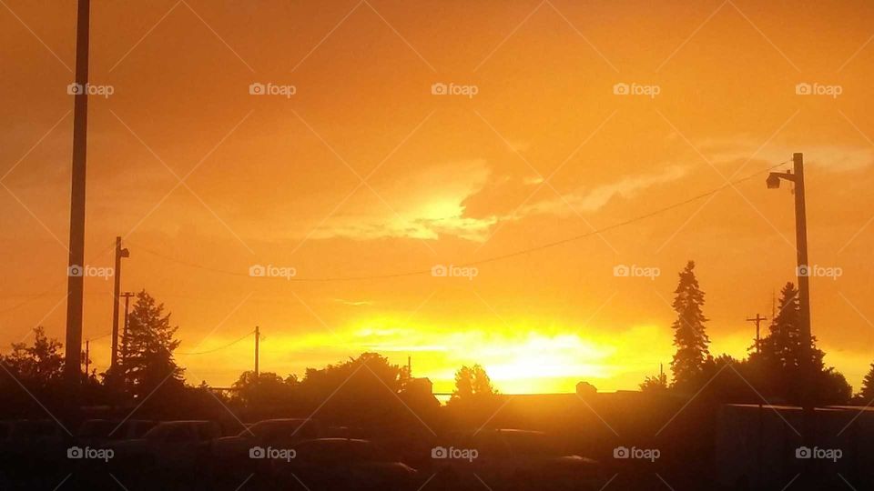 Fort sunset skyline silhouette