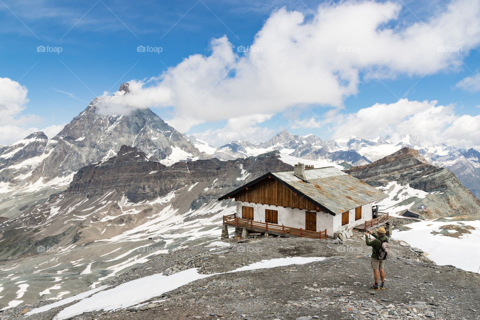 Matterhorn, panoramic view from the border of Italy and Switzerland 