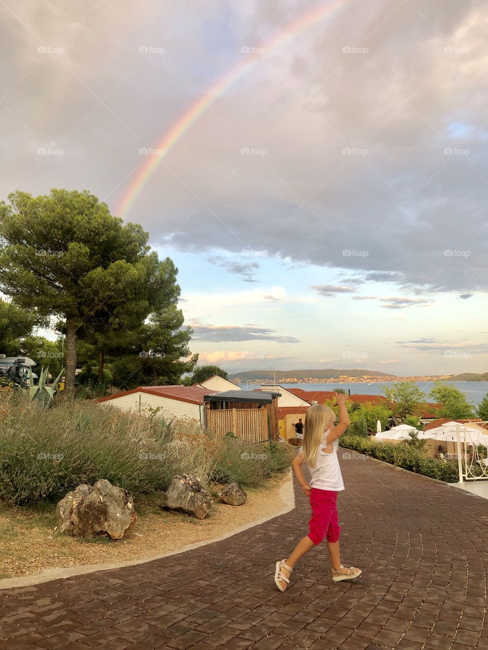 scared after the rain over the sea