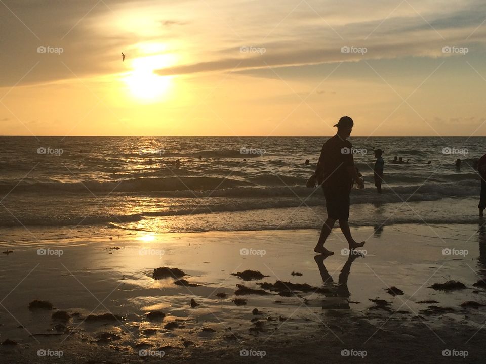 Sunset, Beach, Sea, Water, Dawn