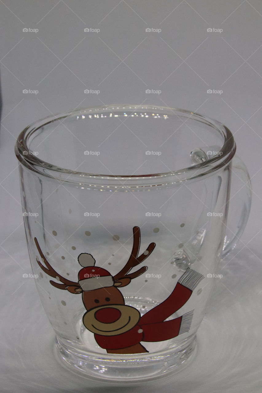 Glass Christmas mug