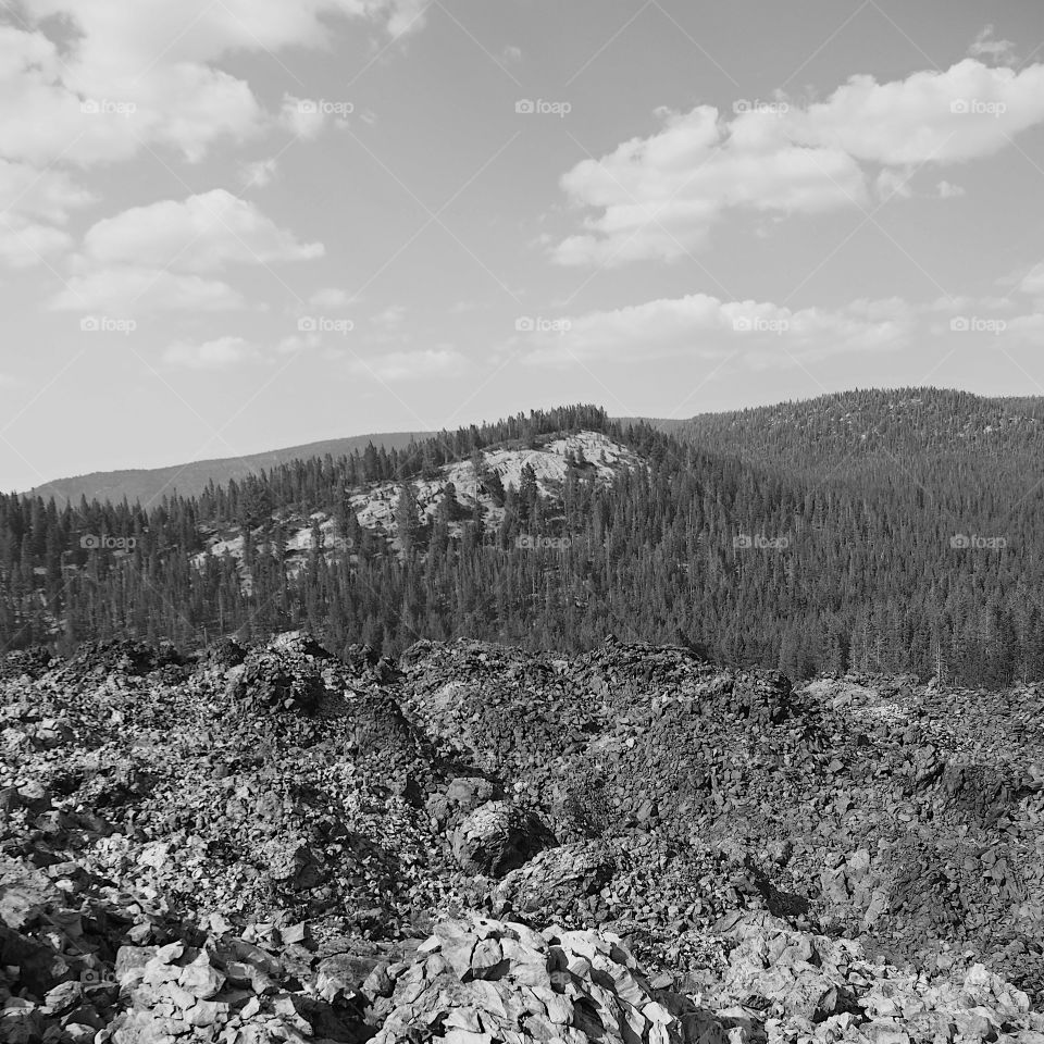 Rugged terrain of the Big Obsidian Flow 