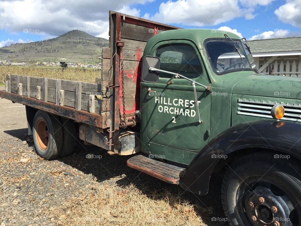 An old tired truck that worked in the orchards for years. 