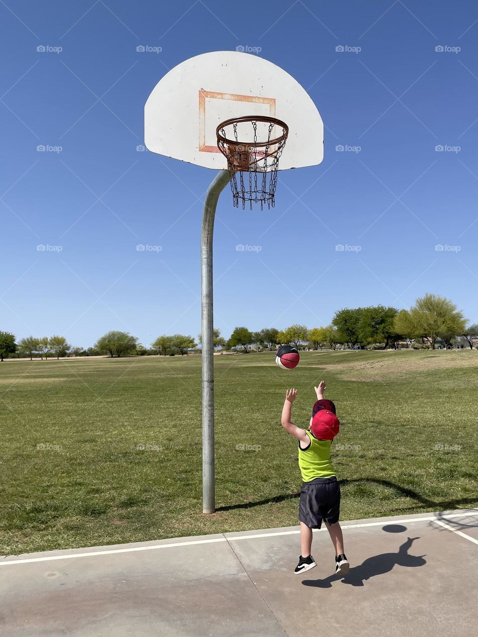 He asks me every day if basketball (college/NBA) has started yet. He loves it! It’s the cutest thing, when he misses, he yells out oh no, gotta try again! 