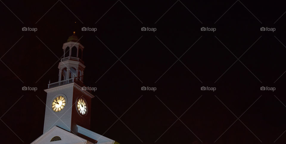 nighttime  church steeple