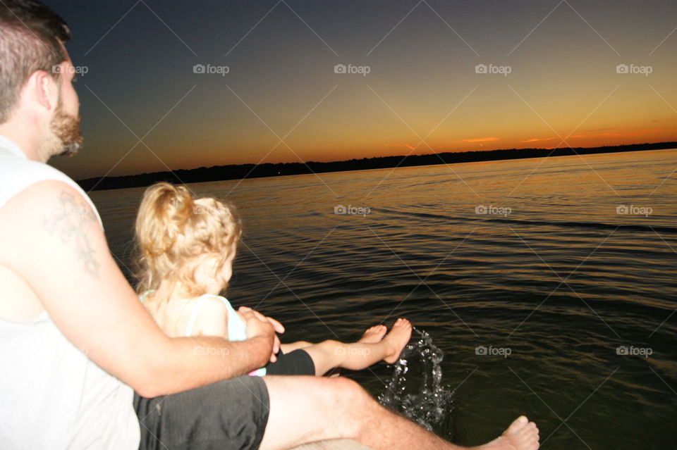 Splashing around with dad! 