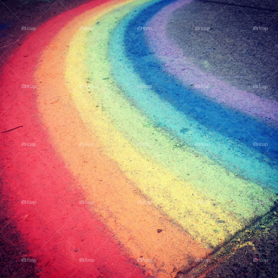 Sidewalk rainbow 