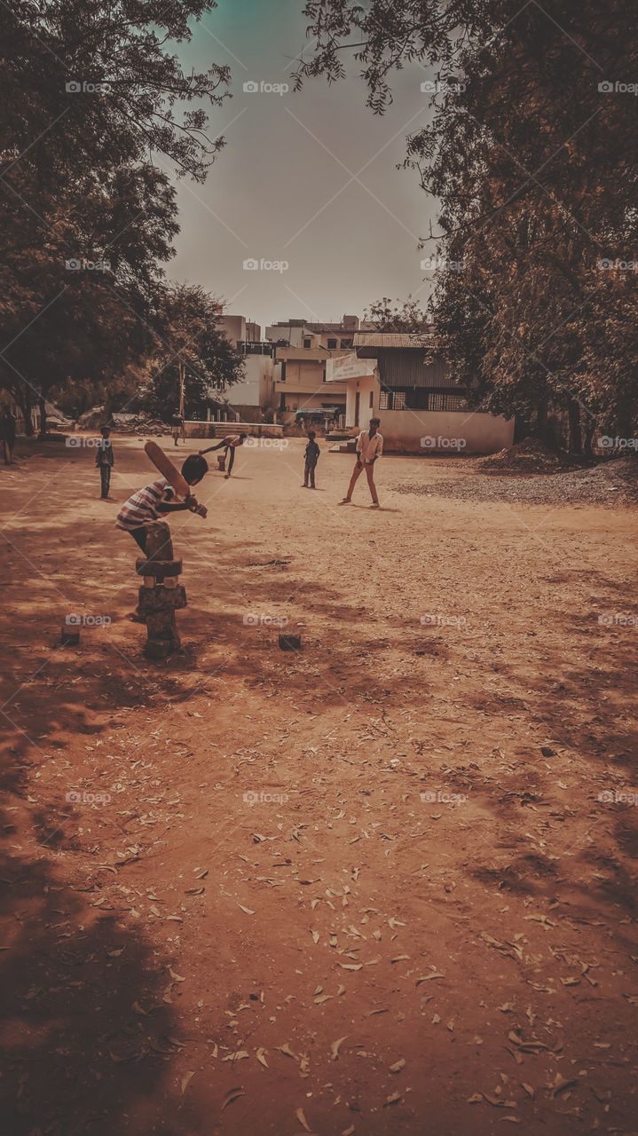 playing cricket