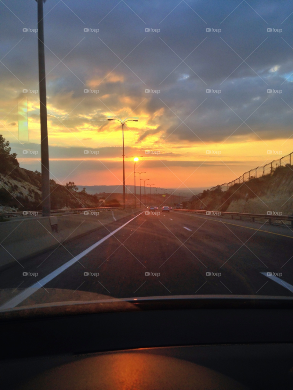 car sunset clouds sun by yaelik