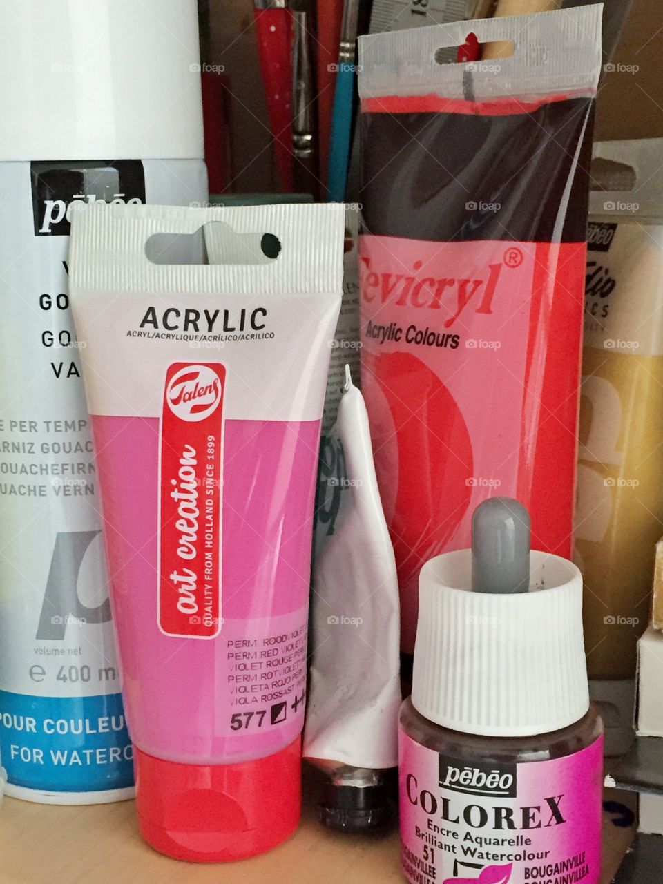 Acrylics colors in tubes 