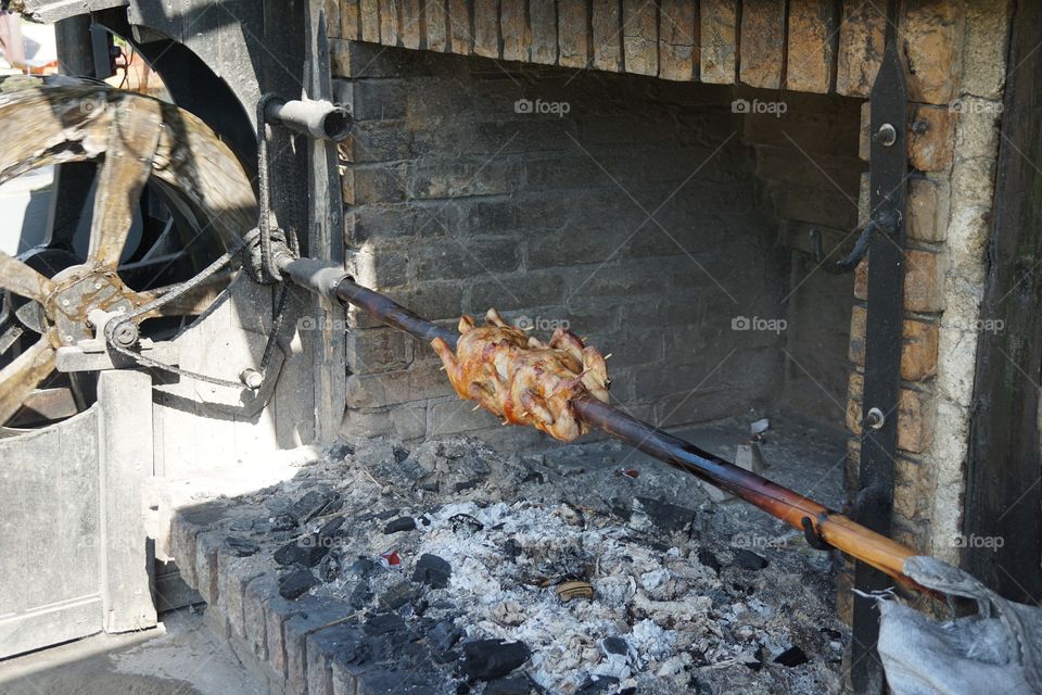 Grilled Chicken. Traditional Eastern European Meal.