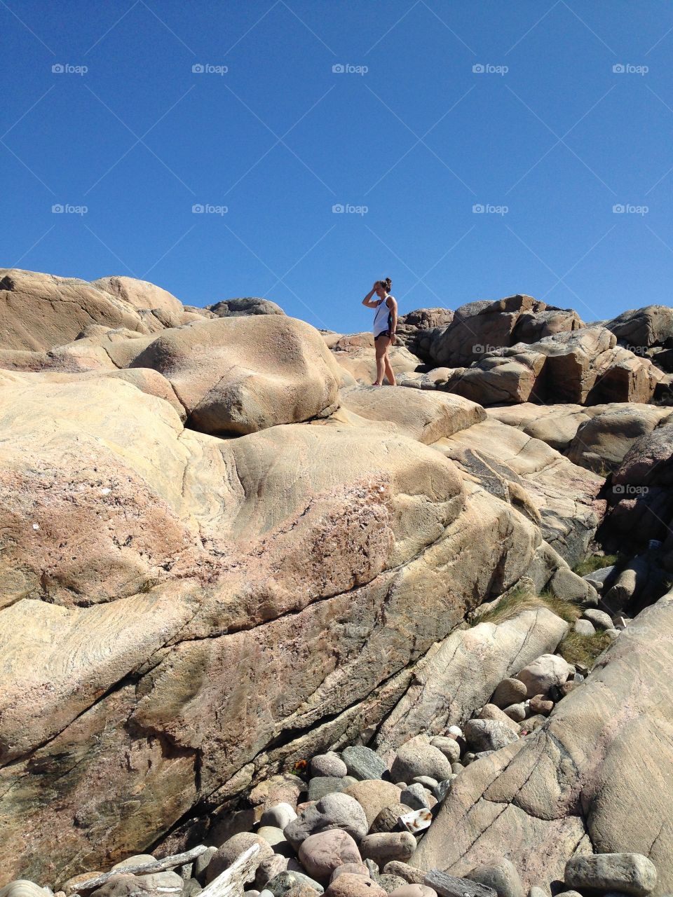 Rocks in Bohuslän. A nice summer walk at the rocks by the sea in Bohuslän, Sweden