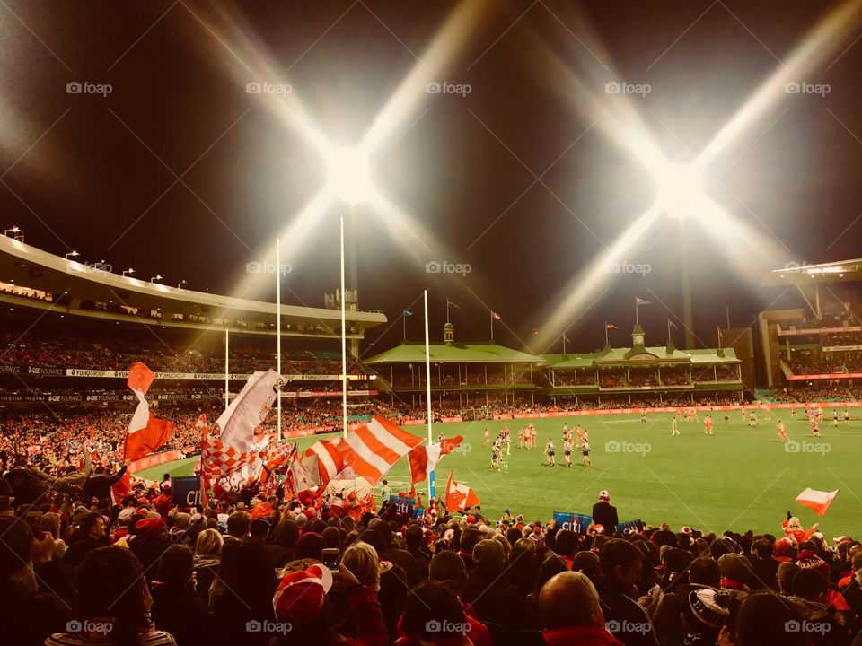 Watching the Sydney Swans at the Sydney Cricket Ground in Australia