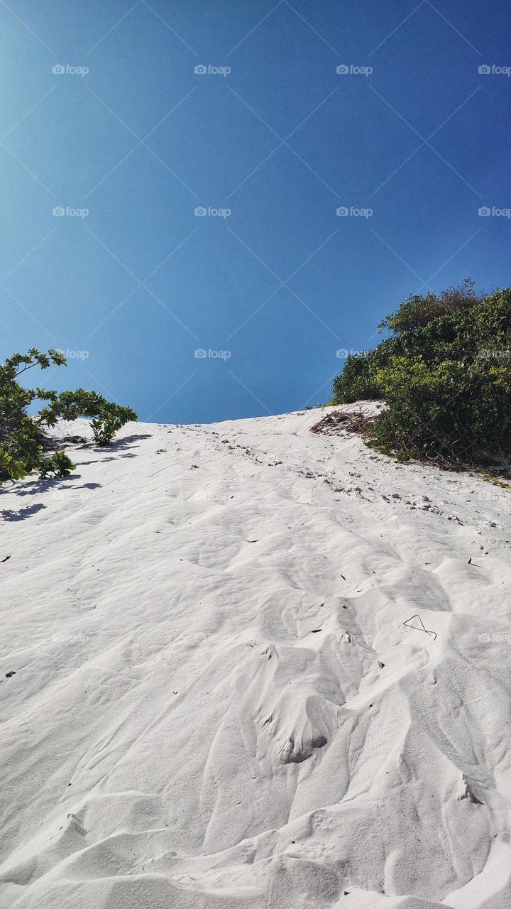 The beauty of the white sands in the Massarandupio Dunes in Bahia -Brazil.  Beautifu