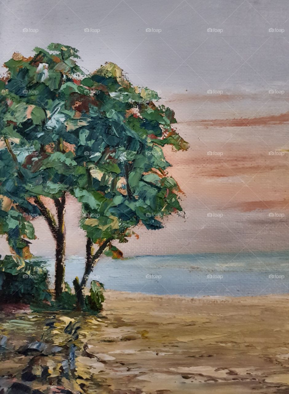 painted textured tree