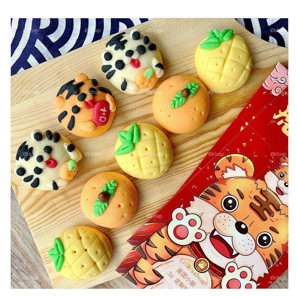 3D buttery cookies in Chinese New Year cute characters