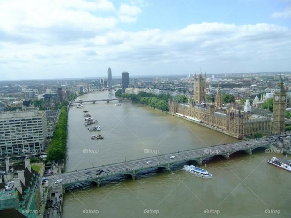 River Thames from above, London 