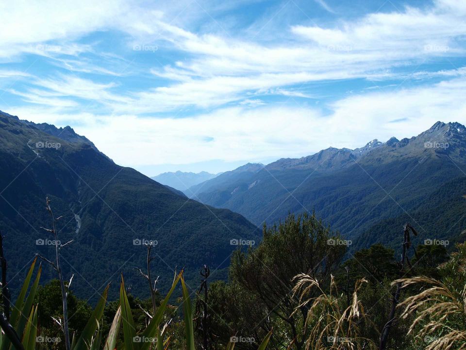 view over the mountains in new Zealand after a hike