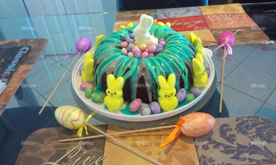 Home made Easter Bunny Bundt Cake