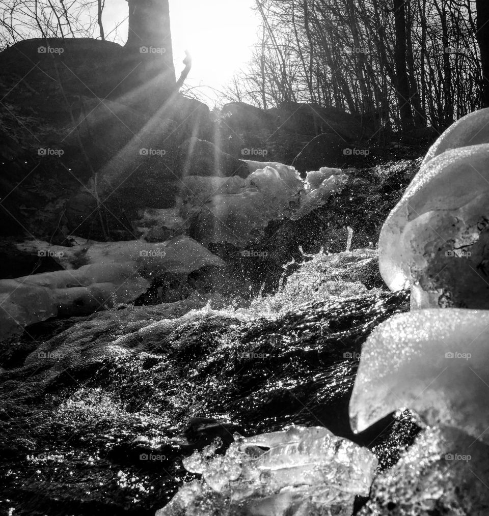 Thawing waterfall