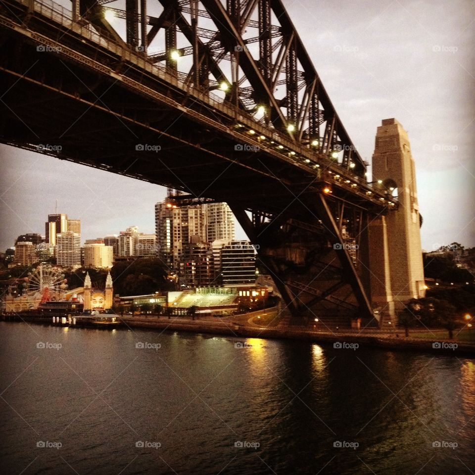 Sydney harbour bridge at dawn