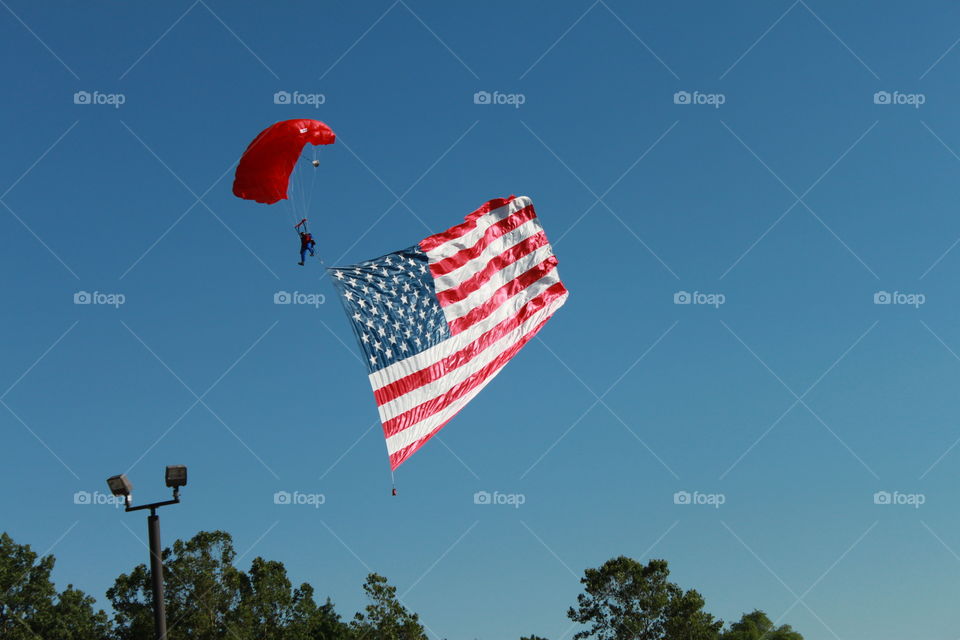 Parachute with Old Glory