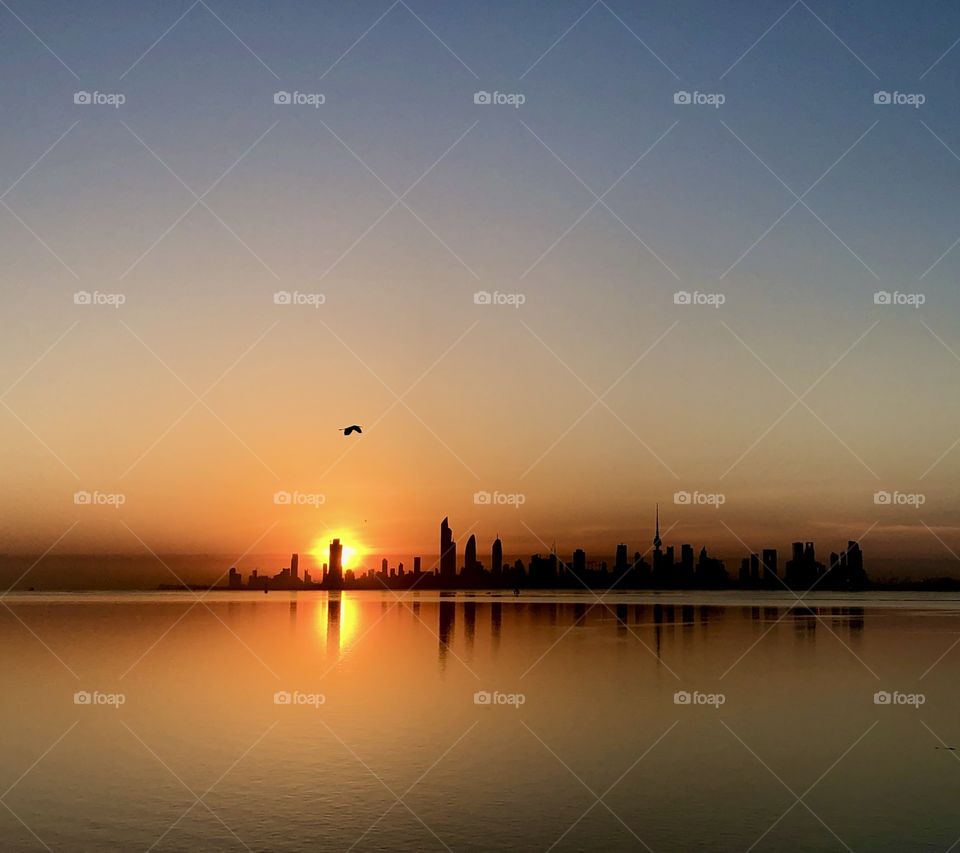 Chasing the golden hour of Sunrise over Sheikh Al Jaber Causeway, Kuwait