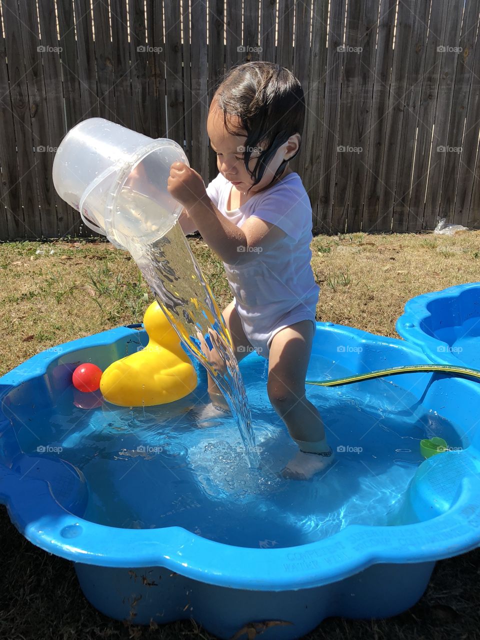 Having fun in the pool 