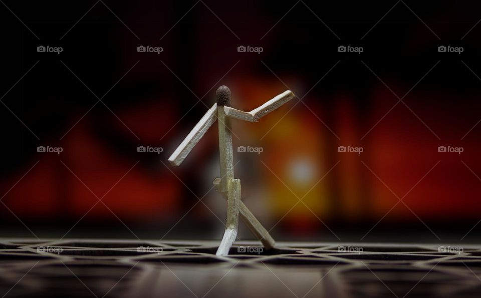 walking matchstick men figure